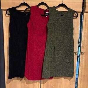 3 Vintage 90s dresses. Size 8 Black, Red, and Green Women's Dresses